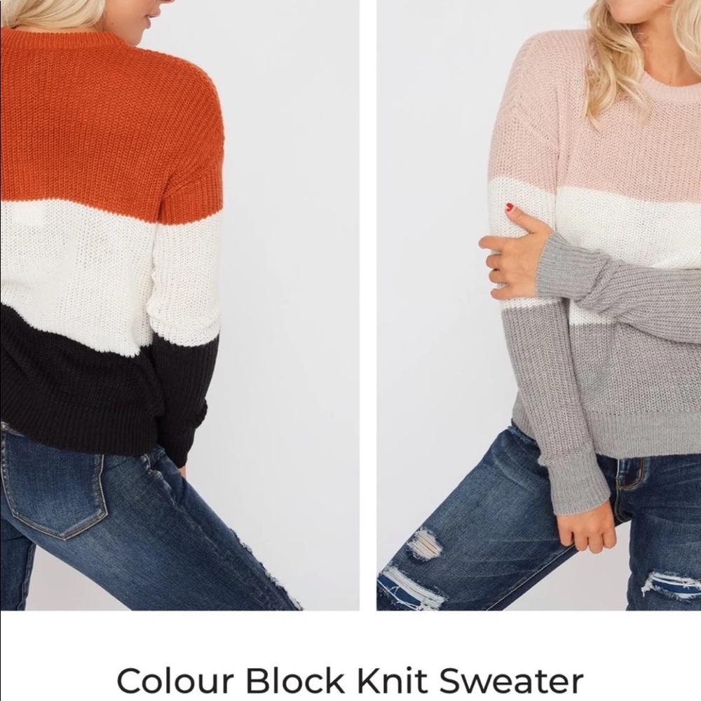 Colour Block Knit Sweater